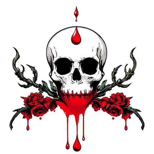 C C In Gothic Style With Blood Drop Between Them