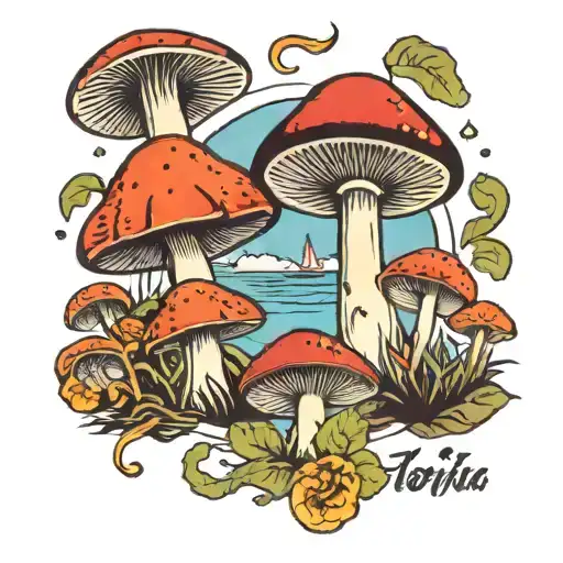 Florida Theme With Mushrooms