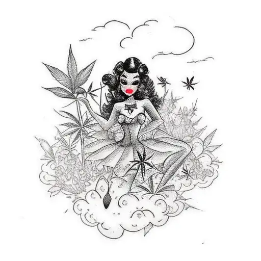 A Black Fairy In A Marijuana Garden