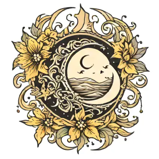 Waxing And Waning Crescent Moon