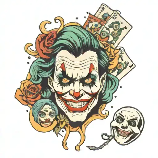 Joker Card Jangle Mask With Different Emotions Representing Mental