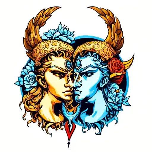 Gemini And Aquarius Sign Intertwined