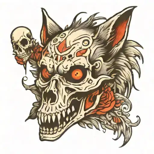 Horror Wolf Skull