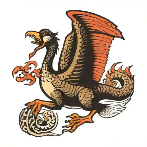 Canadian Goose Fighting A Welsh Dragon