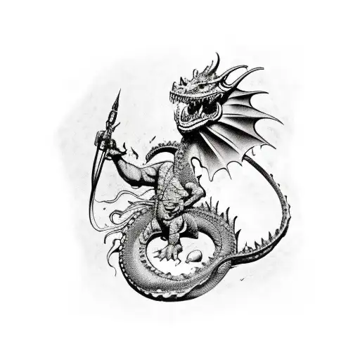 Man Fighting Dragon Frank Frazetta