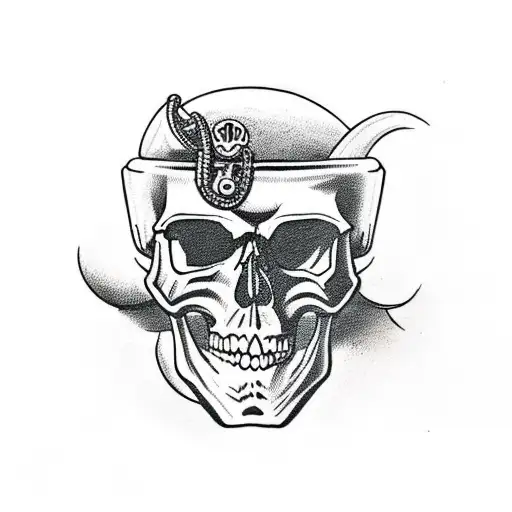 Skull Wearing An Old School Helmet With The Sentece Ride Or Die