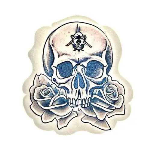 Skull With Bone Pattern