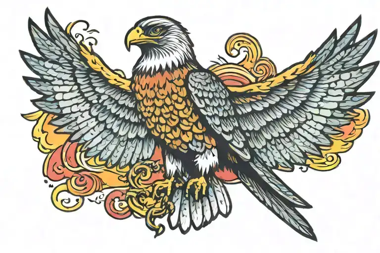 Wise Hawk Overlooking The Horizon With Hope In The Air Vivid Colors