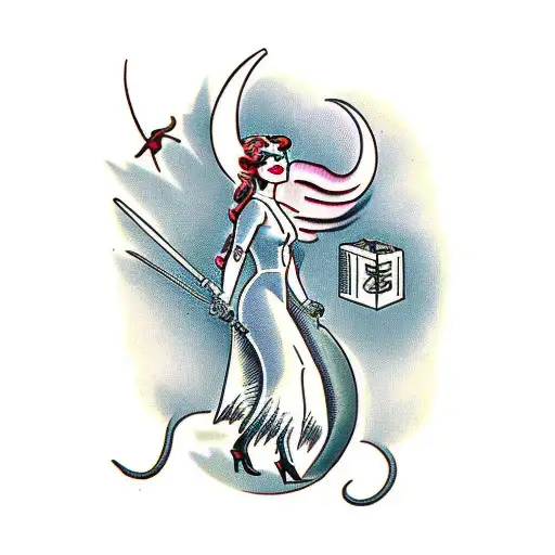 Female Devil Walking Away