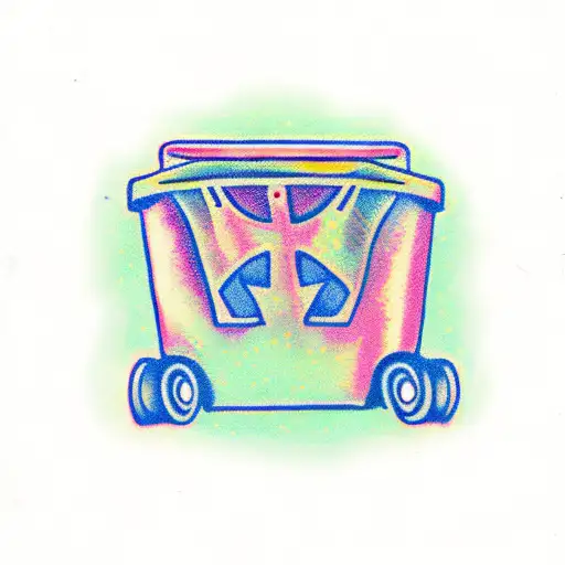 Green Dumpster On Fire