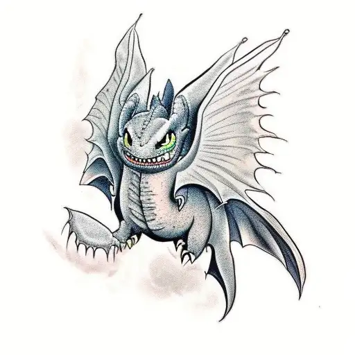 Evil Toothless From How To Train A Dragon Spread His Wings