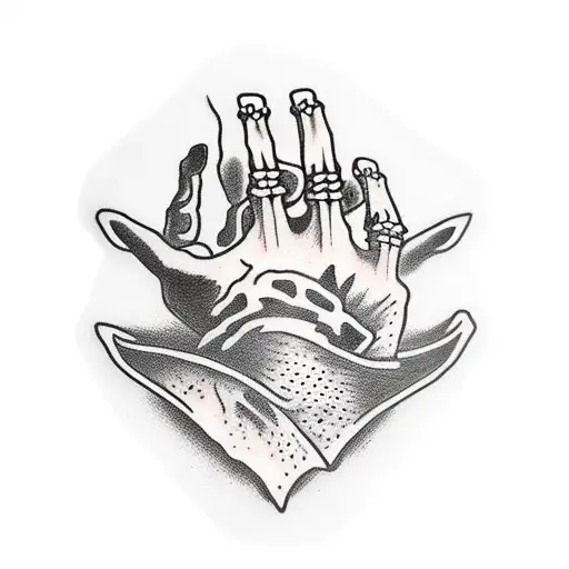 Skeleton Hand Holding A Strawberry