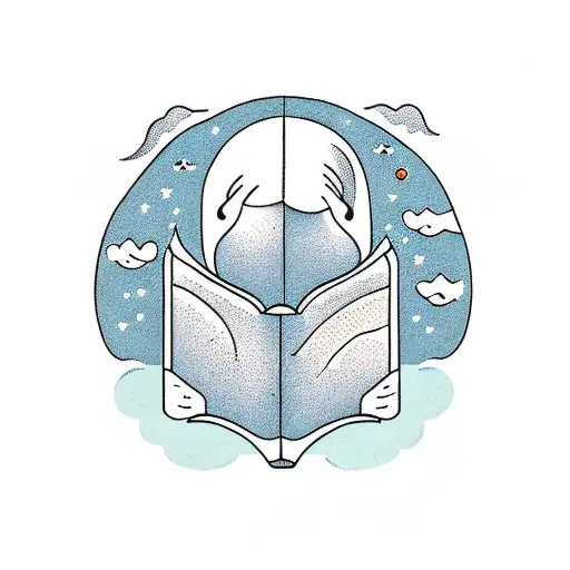 A Serene Scene Of A Cardigan-clad Figure Reading A Book By A Tranquil Lake