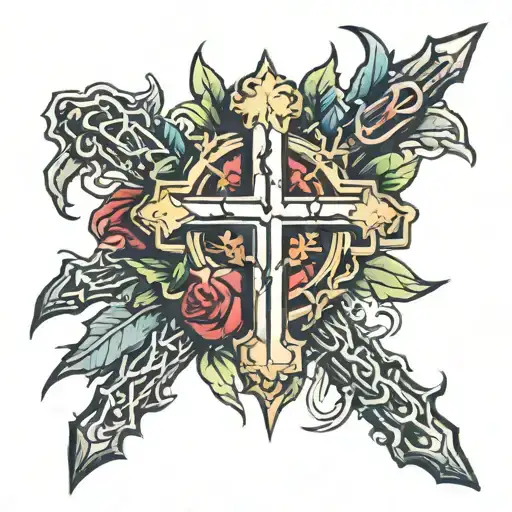 Hebrew Christian Cross With Thorns