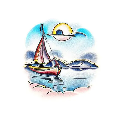 Lake With Boat And Pumpkin