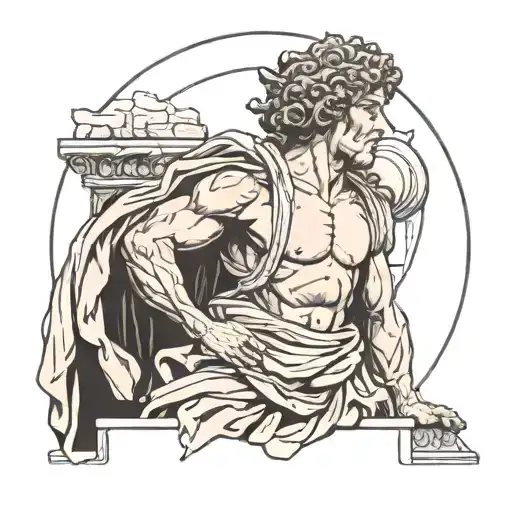 The Greek God Atlas Wearing A Toga That References Mental Health