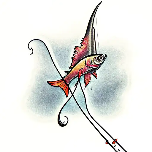 Fishing Rod With Lilium Flower Bait