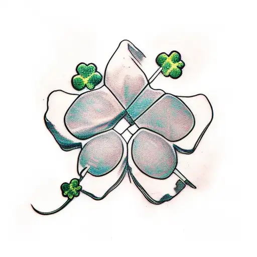 Four Leaf Clover Made Out Of Three Sevens