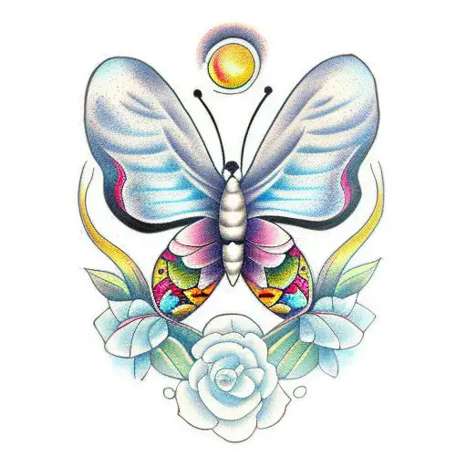 Butterfly With Womens Eyes In The Wing