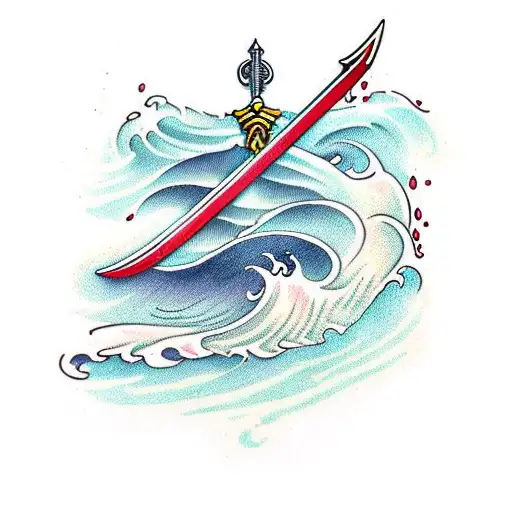 Wavy Sword With Blood Dripping