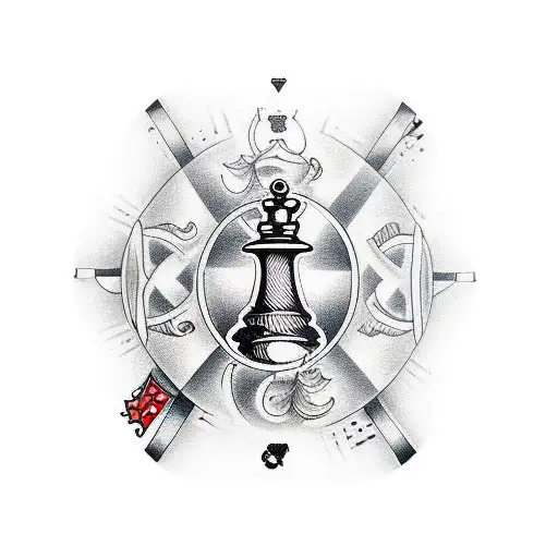 Chessboard With Chess Pieces In A Surrealistic Style