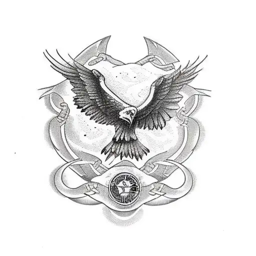 Snake And Eagle Linework