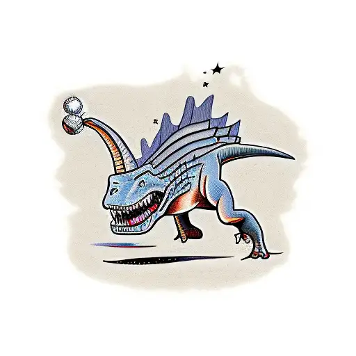 Dinosaur Playing Baseball