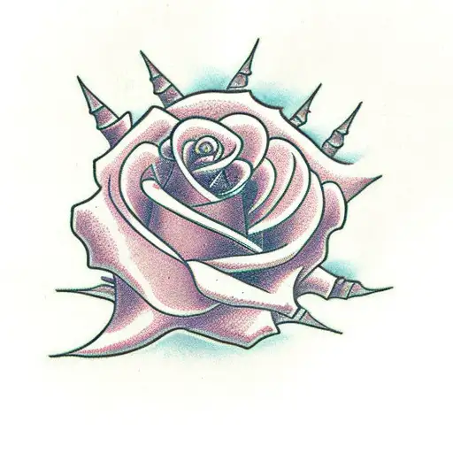 Rose With Long Stem And Thorns