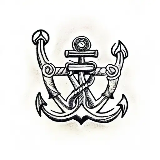An Intricately Detailed Anchor With Waves Crashing Around It