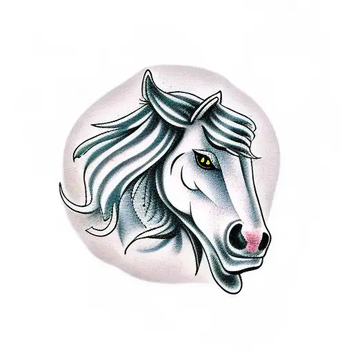 Horse With Mental Health Symbol