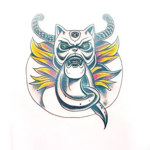 Norse Goddess Hel And World Serpent