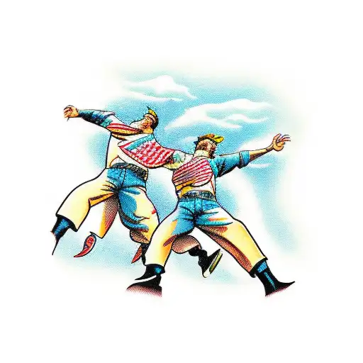 An Energetic Photograph Capturing Friends Archie And Alex In Action