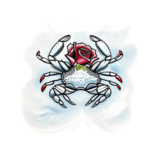 Cancer The Crab With Roses
