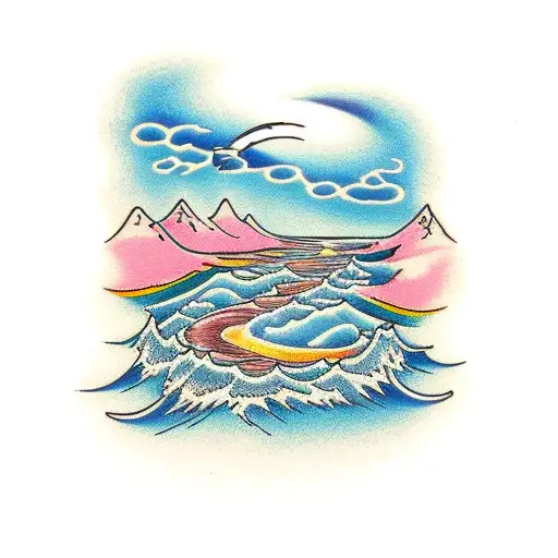 Flowing River Heading To A Stairway To Heaven