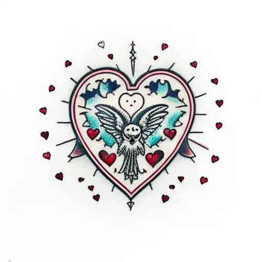 A Heart-shaped Pomegranate Pierced With A Dagger