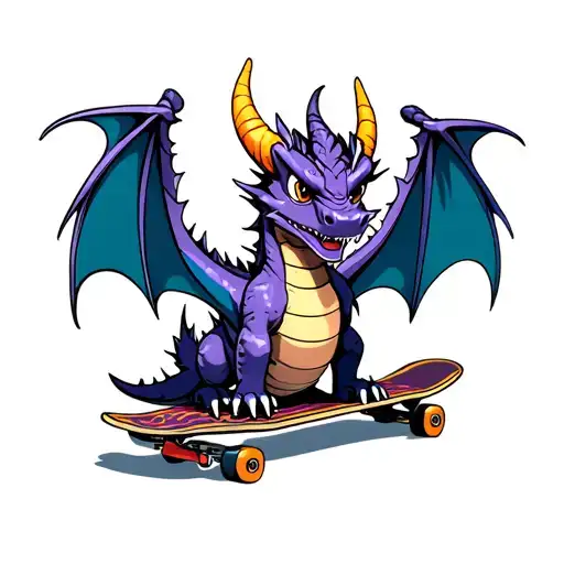 Spyro Dragon On Skateboard Deck Transformed