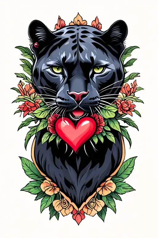 Panther And Heart Ear Gauges