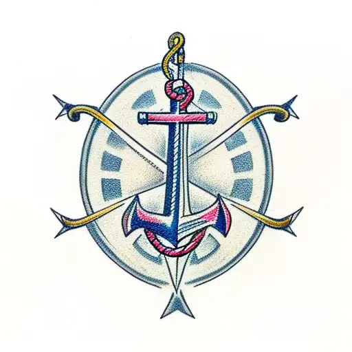 Anchor And A Ship Below