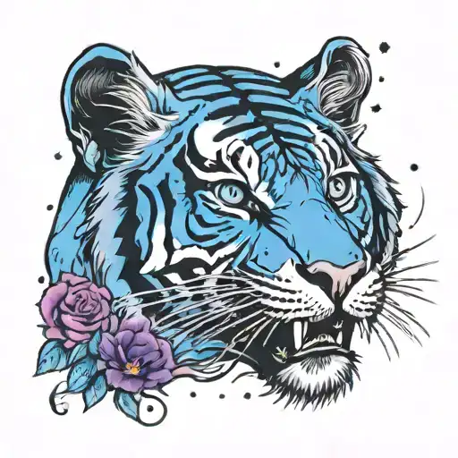 Blue And Purple Galaxy Tiger