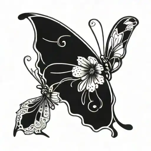 Butterfly Outline In A Black Box