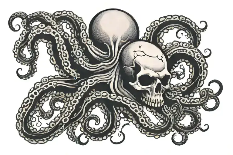 Skull Goth Octopus Wrapped