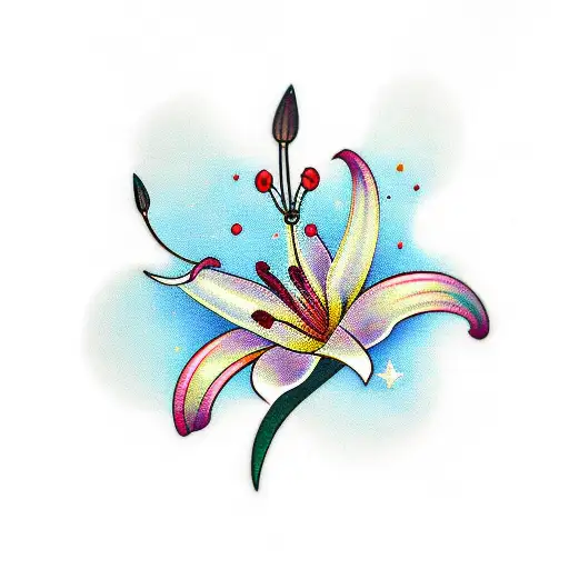 Lily Flower With A Star