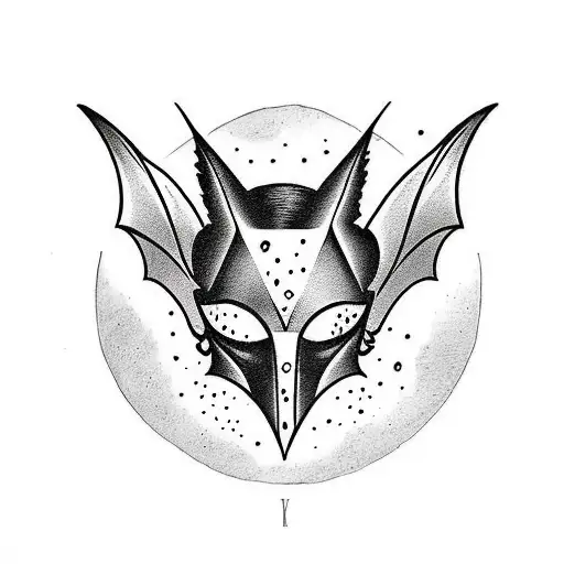 Elegant Bat Silhouette Incorporating Elements Of A Masquerade Mask