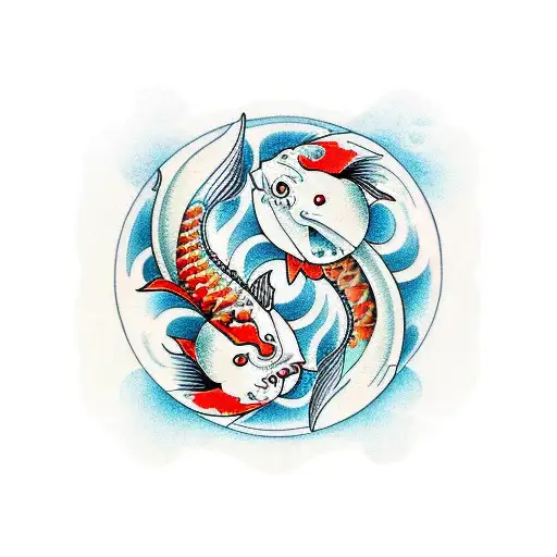 Koi Fish As Yin And Yang Symbol