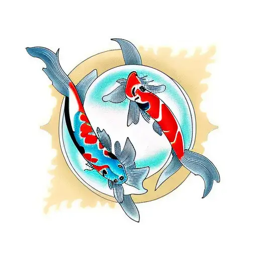 Koi Fish As Yin And Yang Symbol