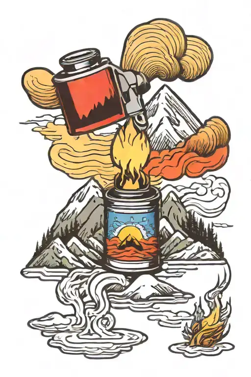 Lighter With Mountain Design