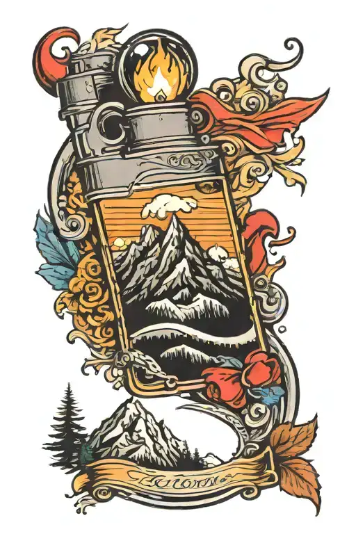 Lighter With Mountain Design Inside