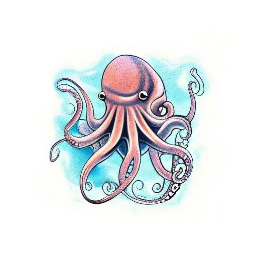 Octopus Wrapped Around A Sunken Ship