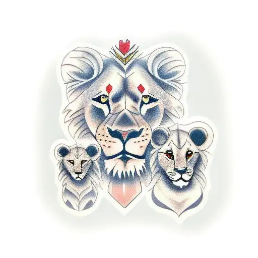 Lion And Cubs