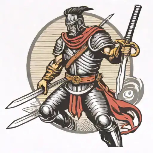 Power Warrior Wielding A Sword